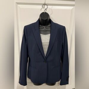 NWT Banana Republic Italian Wool Classic Blazer - Navy Blue - Size 12 - Washable